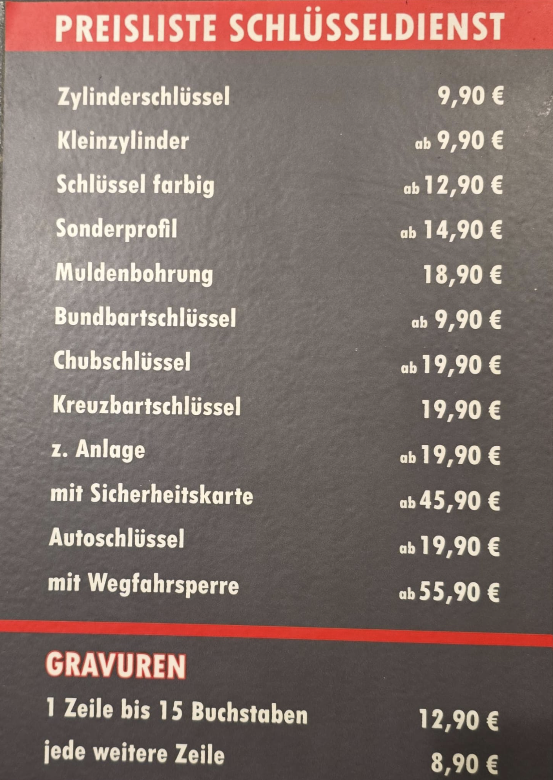 Preisliste